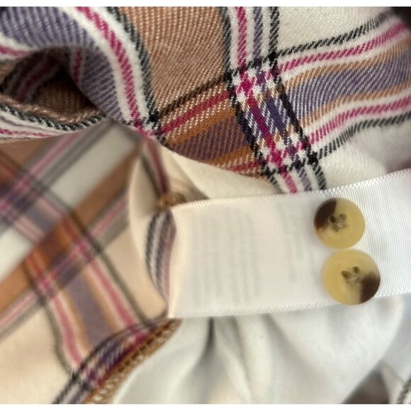 Jachs Girlfriend Women Plaid Button-Up Long Sleeve Shirt Size L  NWOT - Picture 6 of 9